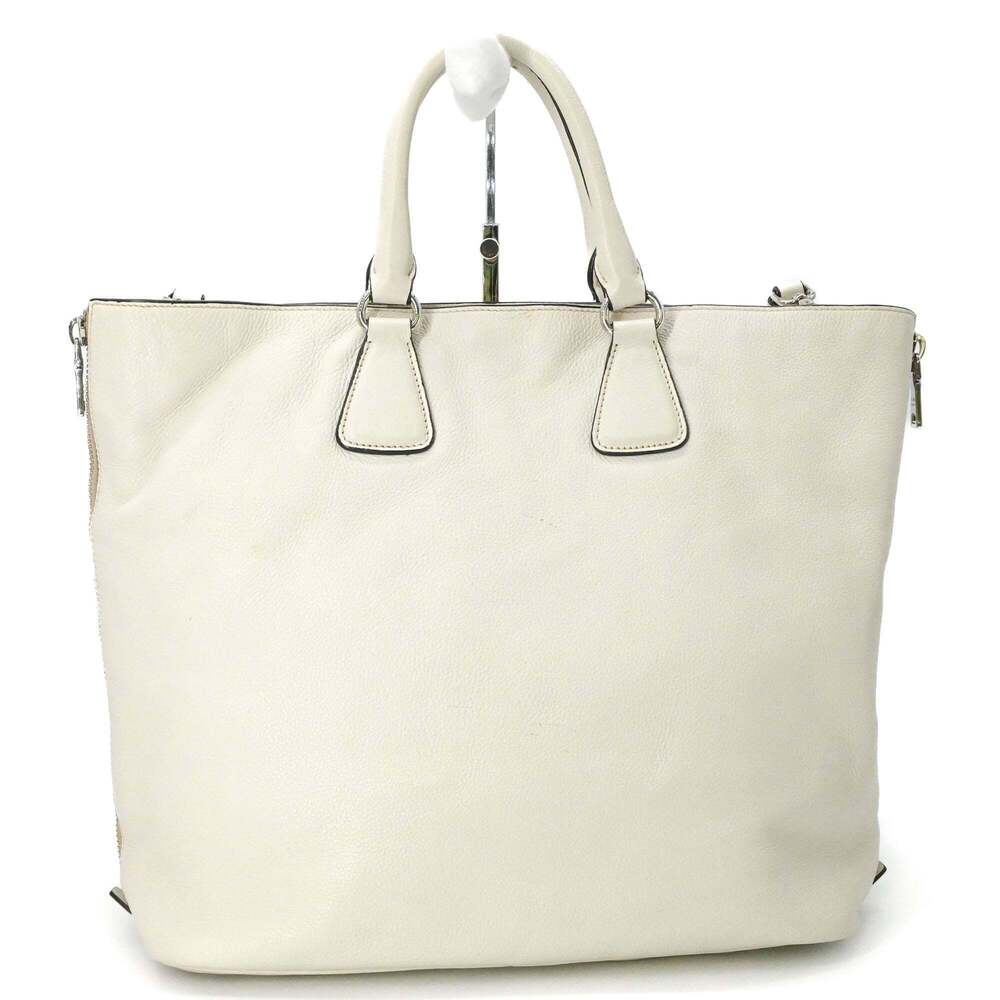PRADA White Leather Shoulder Bag - Picture 3 of 16